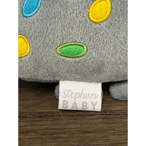 Stephan Baby Grey Dinosaur with Colorful Spine Spikes Plush - Picture 4 of 5